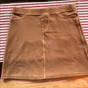 Tan velvet mini skirt